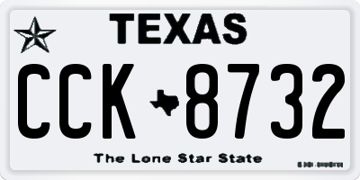 TX license plate CCK8732