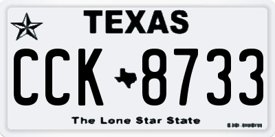 TX license plate CCK8733