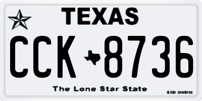 TX license plate CCK8736