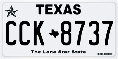 TX license plate CCK8737
