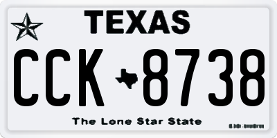TX license plate CCK8738