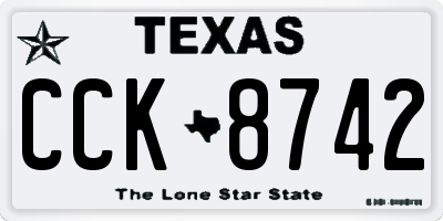 TX license plate CCK8742