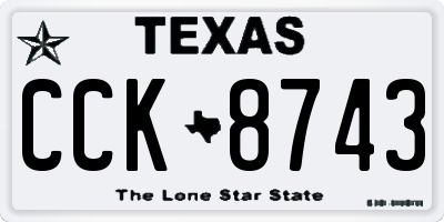 TX license plate CCK8743