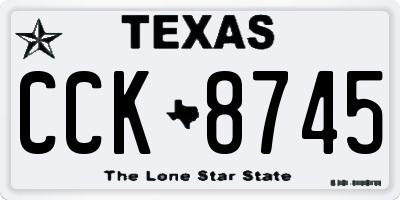 TX license plate CCK8745
