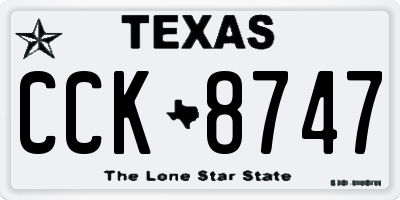 TX license plate CCK8747