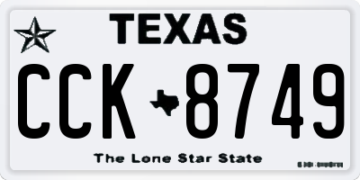 TX license plate CCK8749