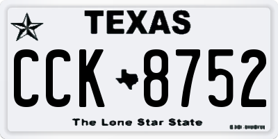 TX license plate CCK8752
