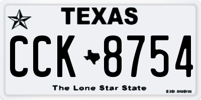 TX license plate CCK8754