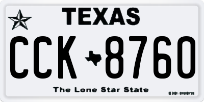 TX license plate CCK8760