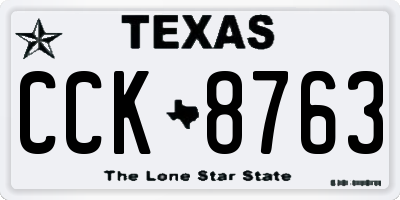 TX license plate CCK8763