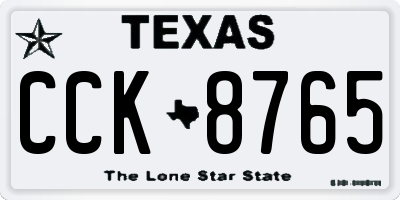 TX license plate CCK8765