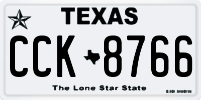 TX license plate CCK8766