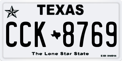 TX license plate CCK8769