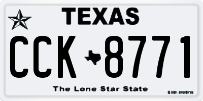 TX license plate CCK8771