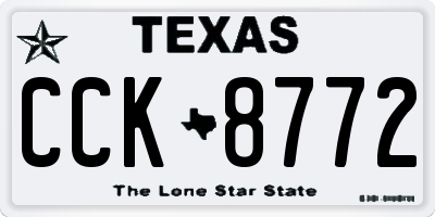 TX license plate CCK8772