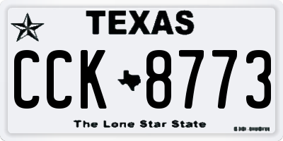 TX license plate CCK8773