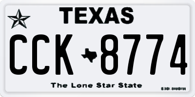 TX license plate CCK8774