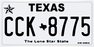 TX license plate CCK8775