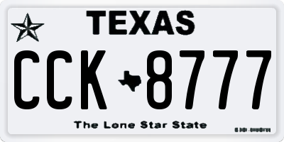 TX license plate CCK8777