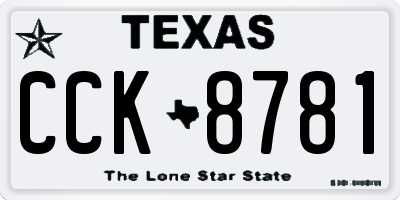TX license plate CCK8781