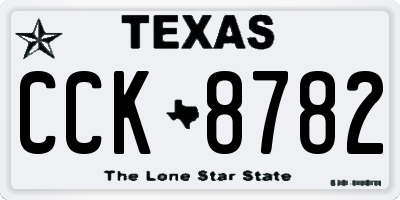 TX license plate CCK8782