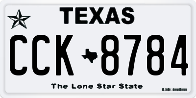 TX license plate CCK8784