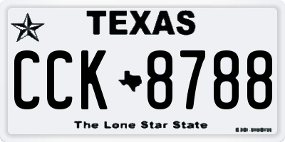 TX license plate CCK8788