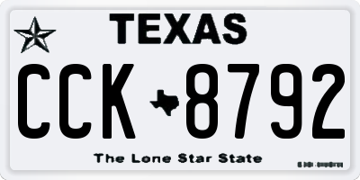 TX license plate CCK8792