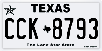 TX license plate CCK8793