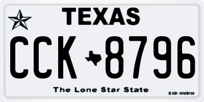 TX license plate CCK8796