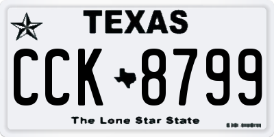 TX license plate CCK8799