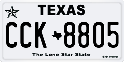 TX license plate CCK8805