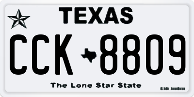 TX license plate CCK8809