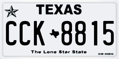 TX license plate CCK8815