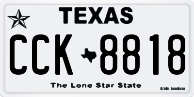 TX license plate CCK8818