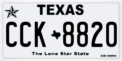 TX license plate CCK8820