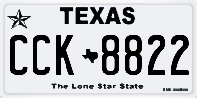 TX license plate CCK8822