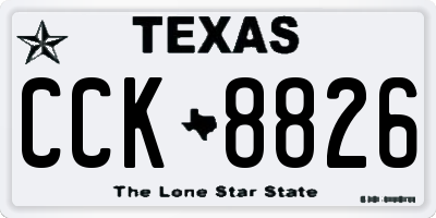TX license plate CCK8826