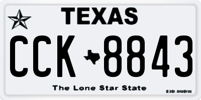 TX license plate CCK8843