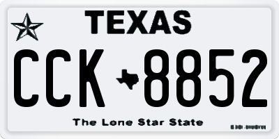 TX license plate CCK8852