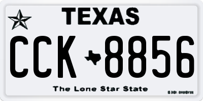 TX license plate CCK8856
