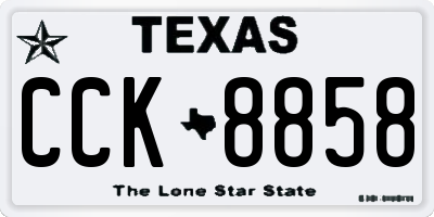 TX license plate CCK8858