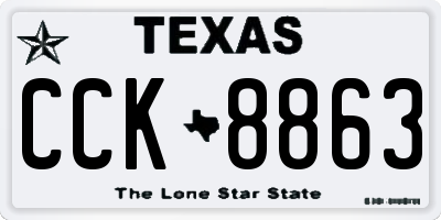 TX license plate CCK8863