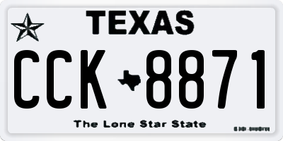 TX license plate CCK8871