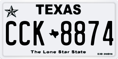 TX license plate CCK8874