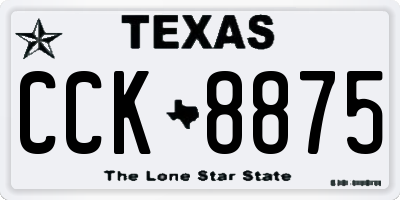 TX license plate CCK8875