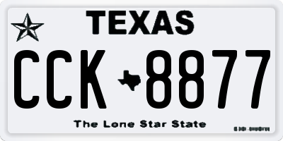 TX license plate CCK8877