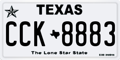 TX license plate CCK8883