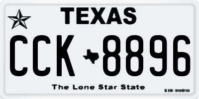 TX license plate CCK8896