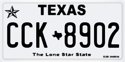 TX license plate CCK8902